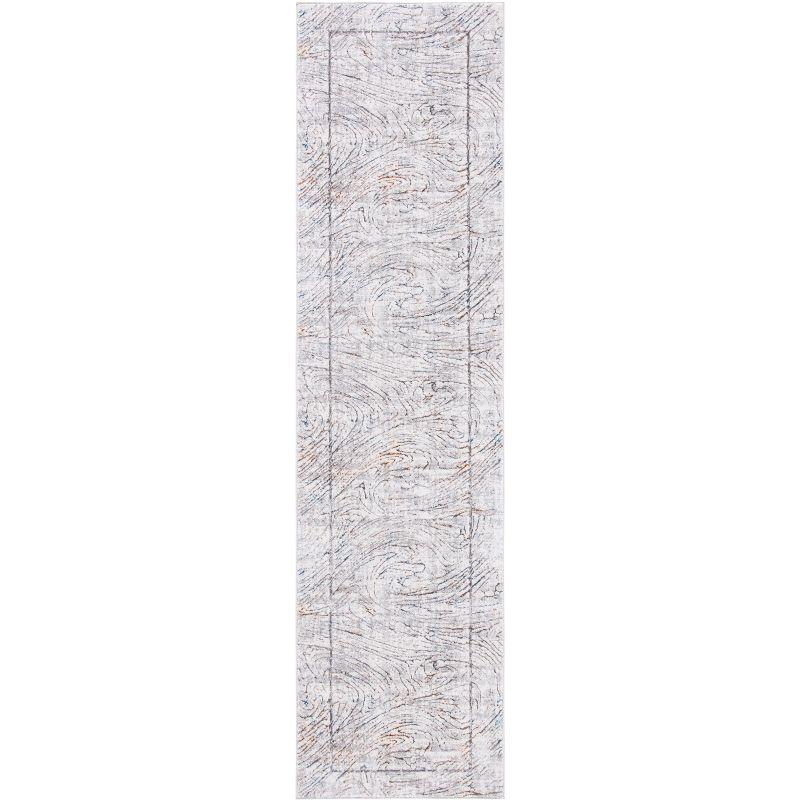 Abstract Gray Reversible Hand-knotted Synthetic Area Rug