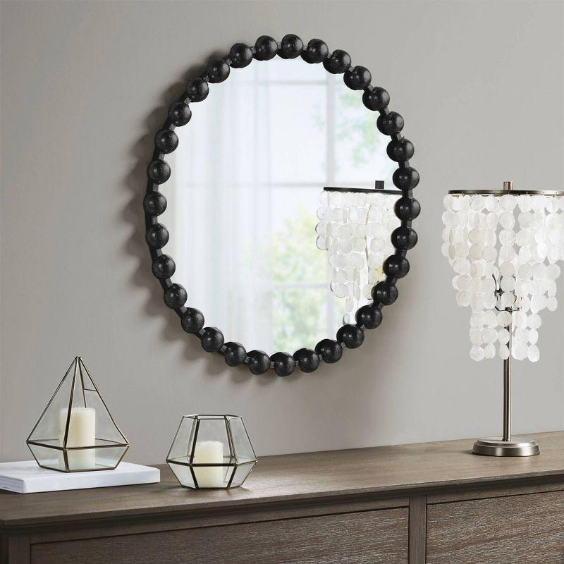 Marlowe Beaded Round Metal Wall Mirror