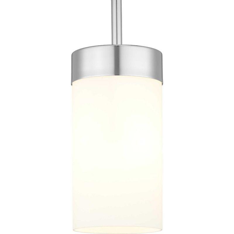 Progress Lighting Elevate 1-Light Mini Pendant, Polished Chrome, Etched White Glass Shade