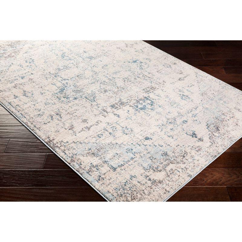 Elysian Blue Rectangular 6'7" x 9' Easy Care Area Rug