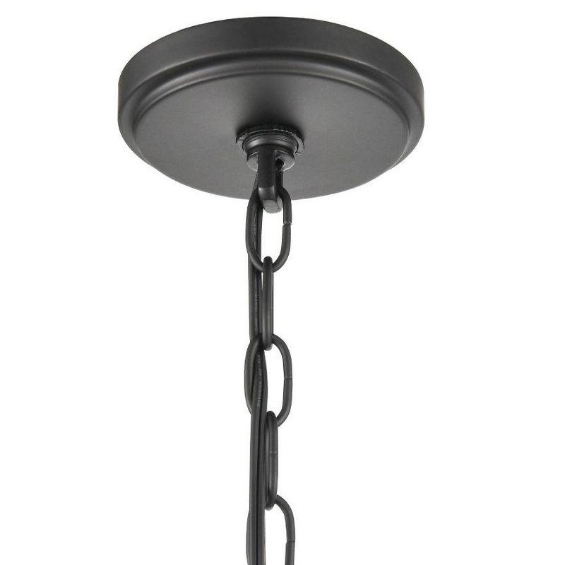 Natalie Rubbed Bronze 26.5" Pendant Light with Glass Shade