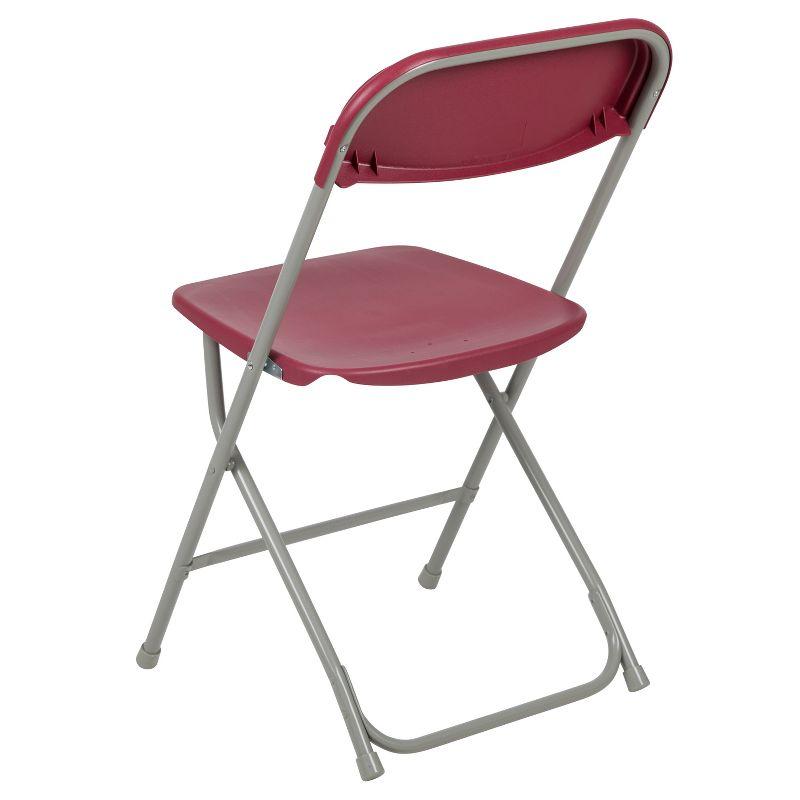 Emma and Oliver Folding Chair - Red Plastic - 4 Pack 650LB Weight Capacity - Event Chair