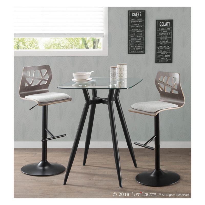 Clara Mid-Century Modern Square Counter Table Clear - LumiSource: Geometric Metal Base, 4-Seat Pub Style