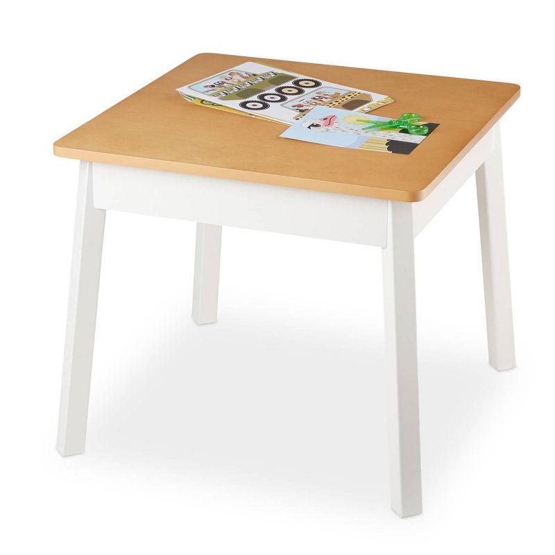 Charming Dual-Tone Kids Wooden Play Table - Natural/White