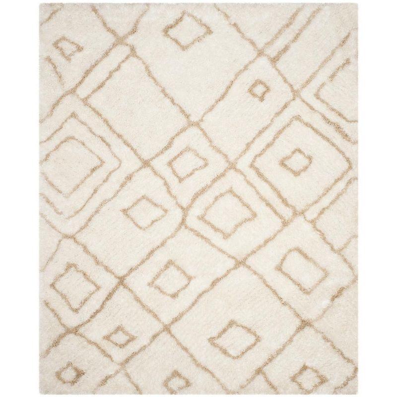 Toronto Shag SGT727 Hand Tufted Indoor Area Rug - Ivory/Beige - 8'x10' - Safavieh.