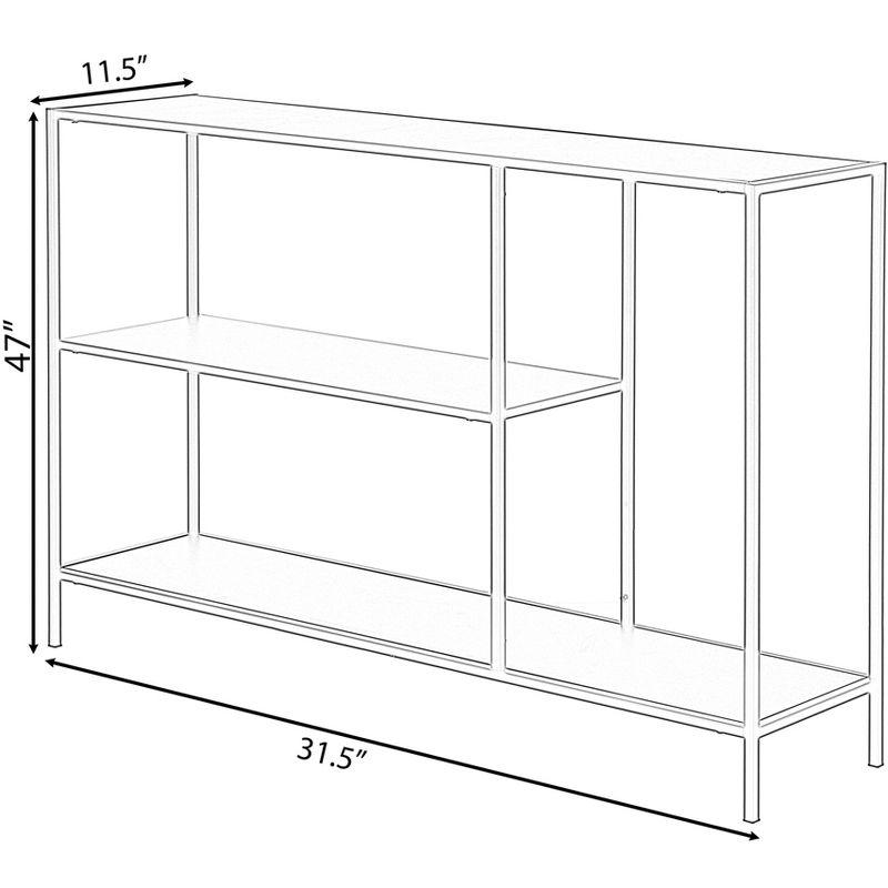 Fabulaxe Modern Display Metal Console Table with Open Shelfs, for Dining, Entryway and Hallway, Black