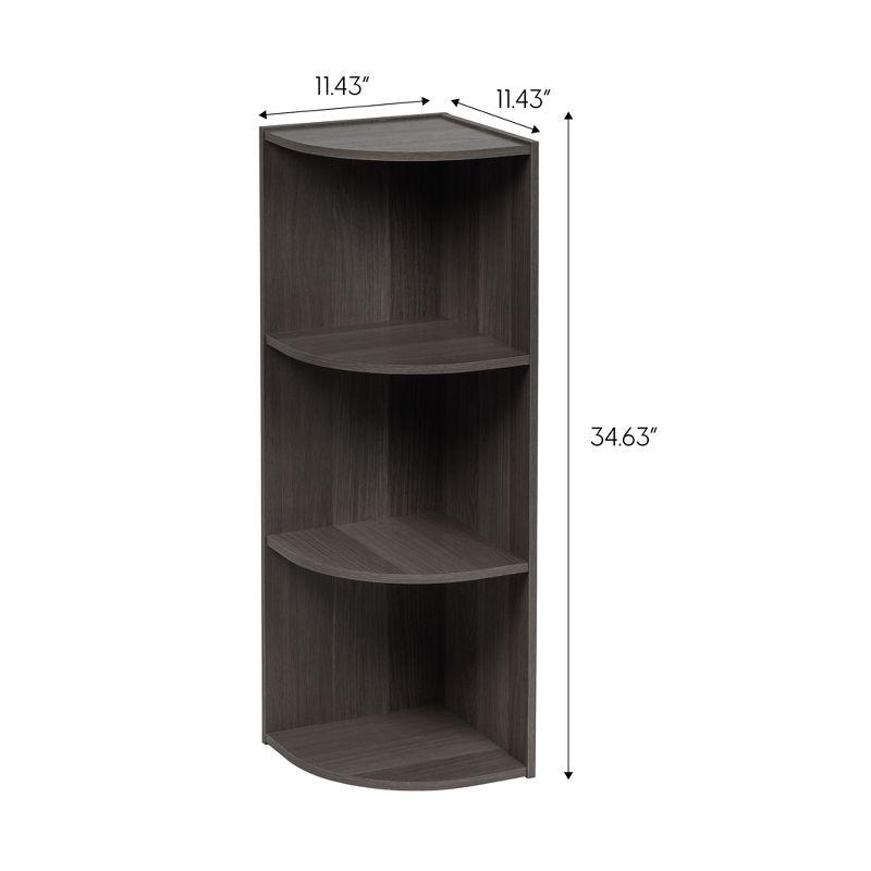 IRIS USA 3-Tier Small Spaces Corner Wood Bookshelf Storage