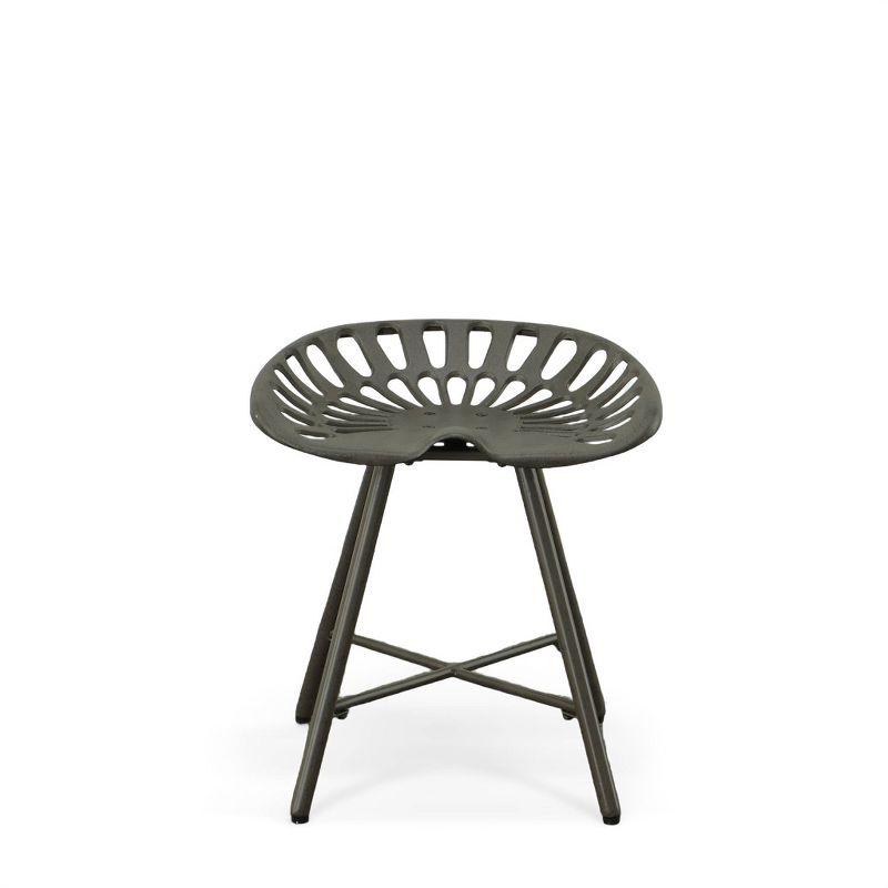 Carolina Living Kadin Tractor Seat Fireside Bench Industrial Gray: Cast Iron, Farmhouse Style