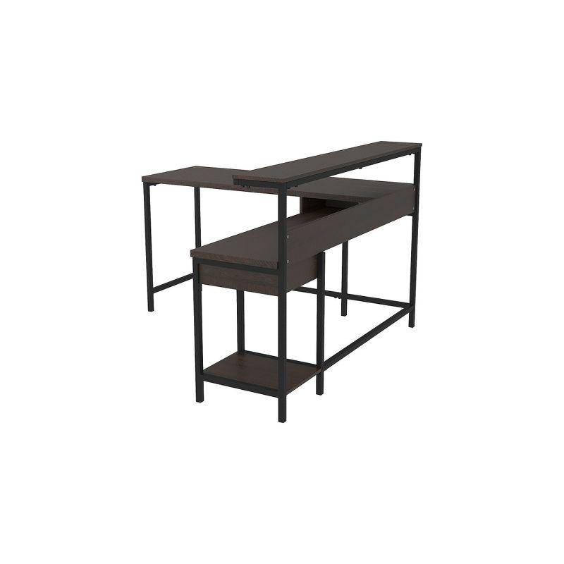 Signature Design by Ashley Casual Camiburg Home Office L-Desk with Storage Warm Brown