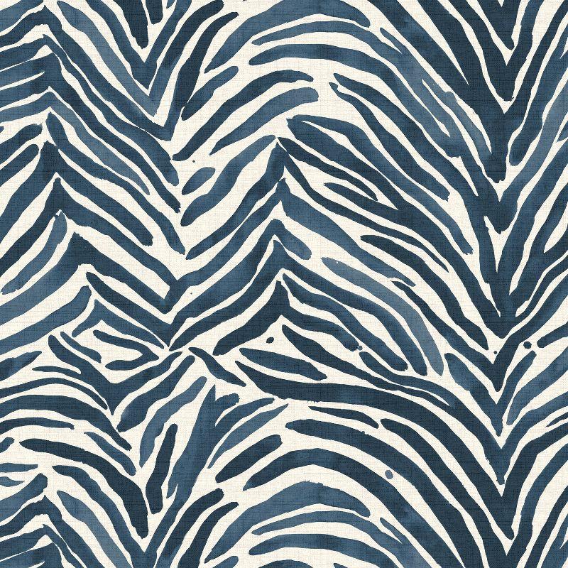 Blue Zebra Throw Pillow (20"x20") - Skyline Furniture: Mid-Century Modern, Indoor Linen & Cotton, Zippered Cover