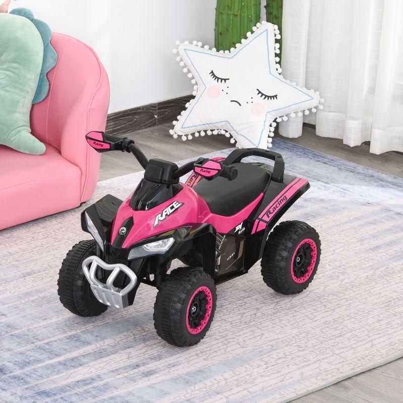 Aosom NO Power Ride on Push Car for Kids 4 Wheels Foot-to-Floor Sliding Walking ATV Toy with Music and Light for 18-36 Months