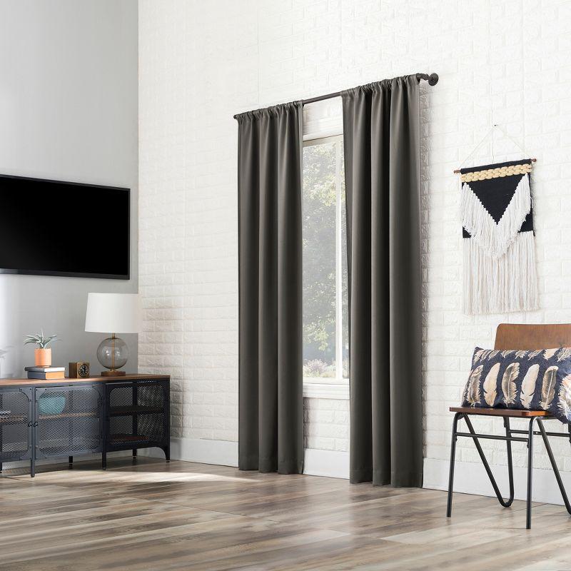 Sun Zero Bergen Theater Grade 100% Blackout Rod Pocket Curtain Panel