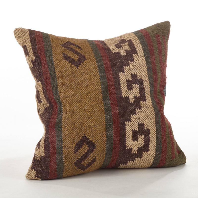 Kilim Design Multicolor Down Filled Square Throw Pillow