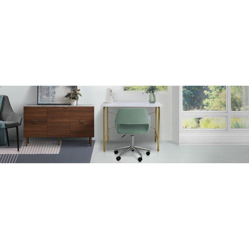 Mint Green Fabric Ergonomic Swivel Office Chair with Chrome Base