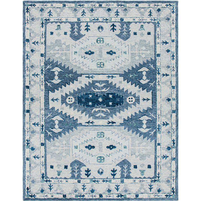 Elegant Capri Silk-Inspired 8' x 10' Hand-Tufted Wool Rug in Blue