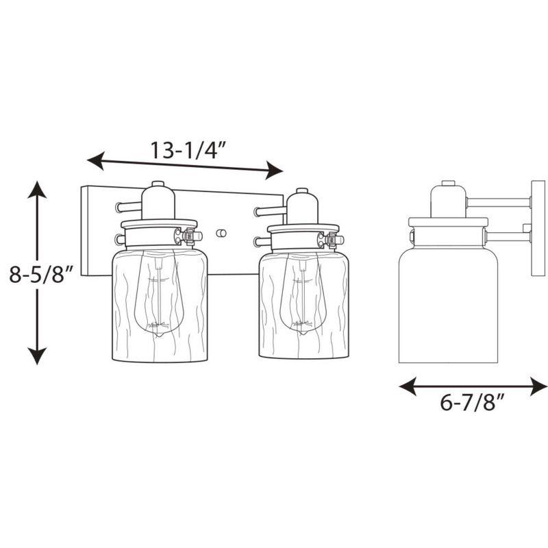 Progress Lighting Calhoun 2-Light Bath & Vanity, Steel, Antique Bronze, Clear Glass Shade