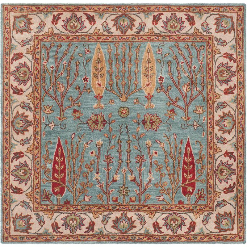 Heritage HG735 Hand Tufted Area Rug - Blue/Ivory - 6'x6' - Safavieh.