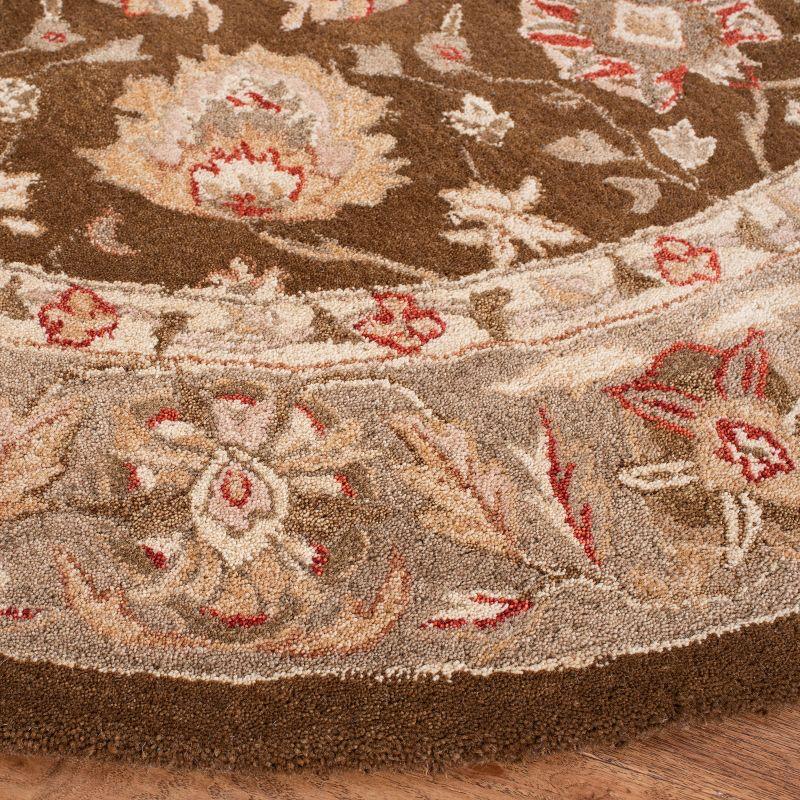 Anatolia AN512 Hand Tufted Indoor Area Rug - Brown/Green - 8' Round - Safavieh