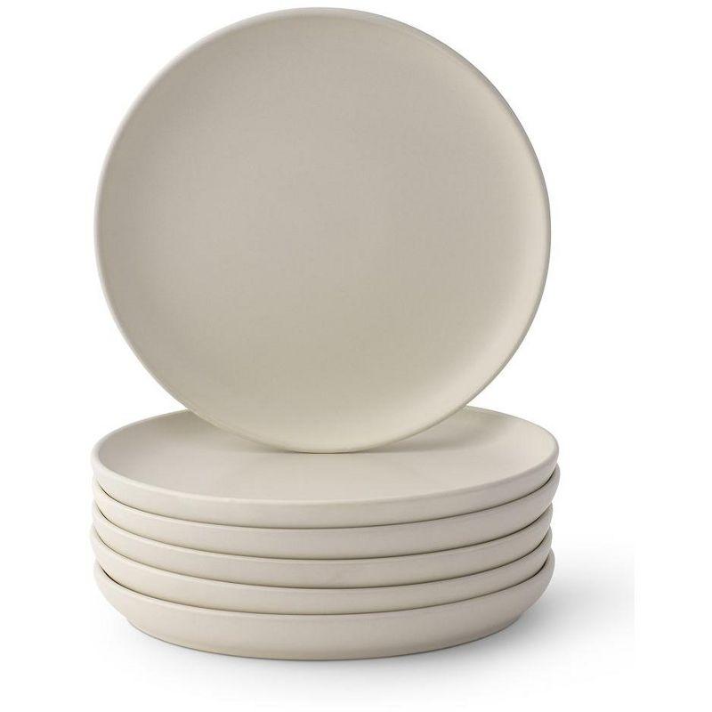 JoyJolt Mesa 6pc Stoneware 8" Salad plate set