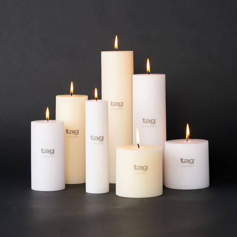 Elegant Ivory Paraffin Pillar Candle with 100% Cotton Wick