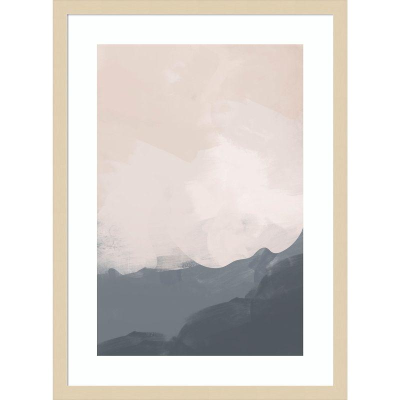 Neutral Abstract Landscape Wood Framed Wall Art Print