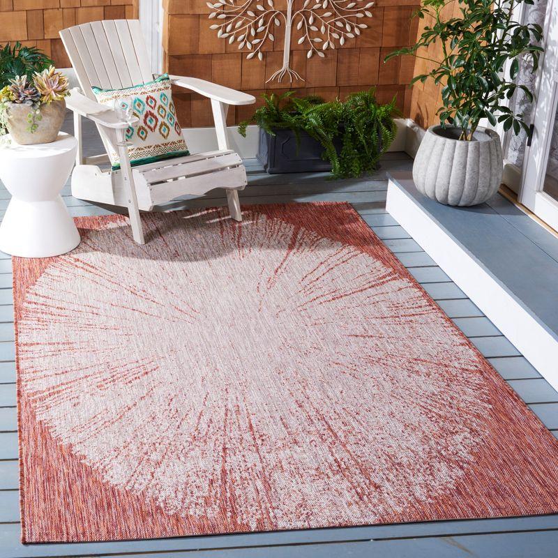 Radiant Red Rectangular Indoor/Outdoor Easy-Care Rug - 4' x 5'7"