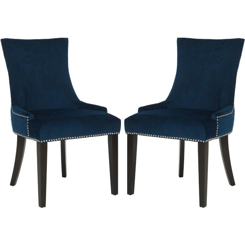 Lester 19"H Dining Chair (Set of 2) - Dark Navy - Safavieh