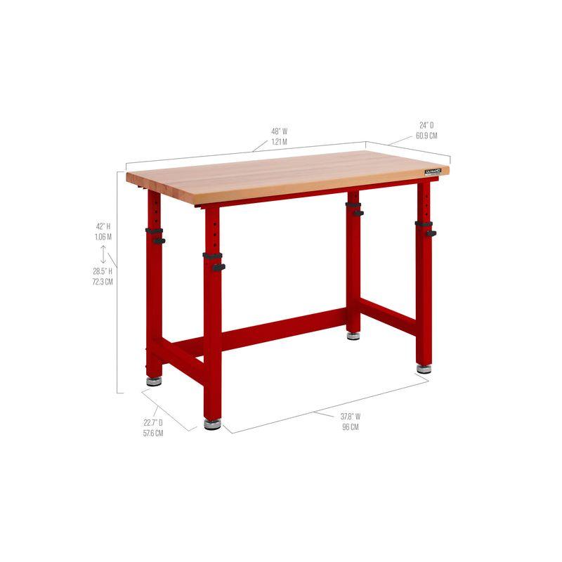 Seville Classics UltraHD Adjustable Height Workbench, 48" W x 24" D x 28.5" - 42" H