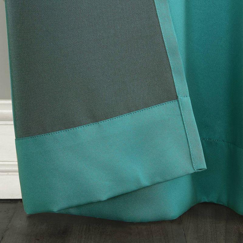 54"x95" Sun Zero Room Darkening Seymour Grommet Curtain Panel Marine: Modern Energy Efficient Living Room Decor