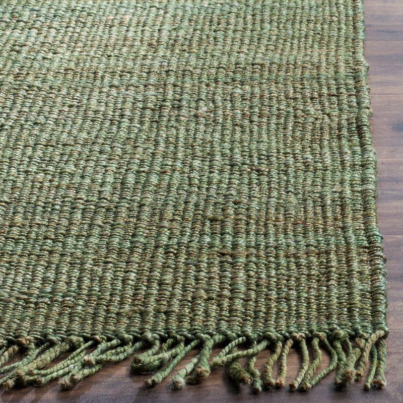 Boho Farmhouse Handwoven Green Jute 8' Square Rug