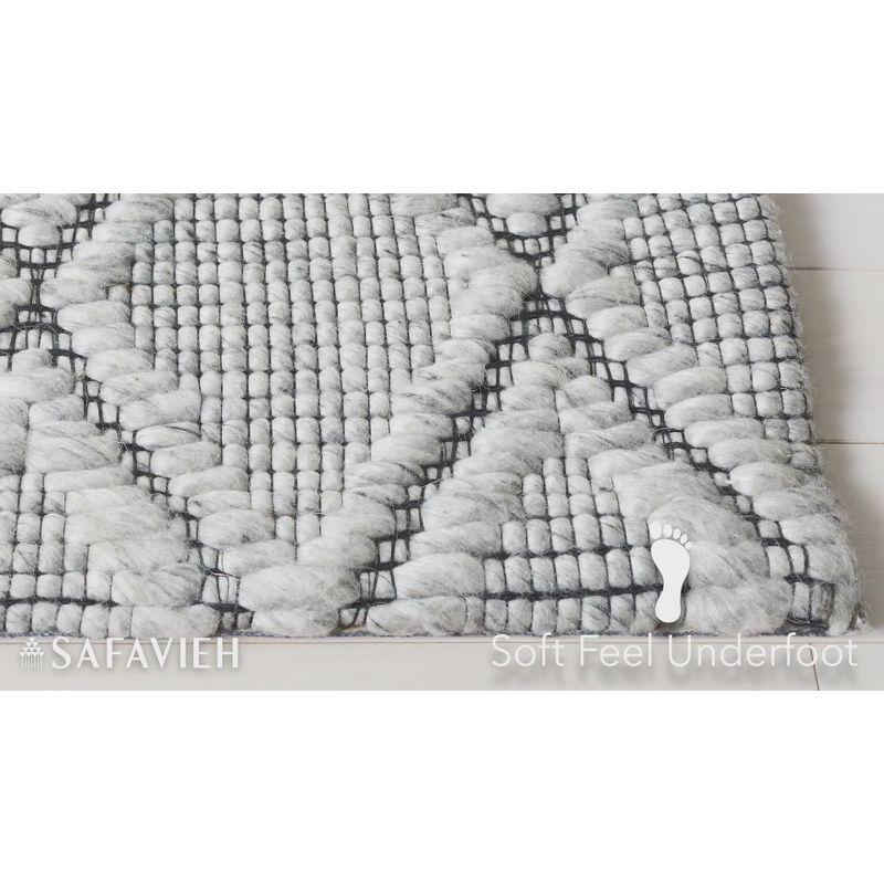 Elegant Marbella Handwoven Flatweave Black & Ivory Wool Rug