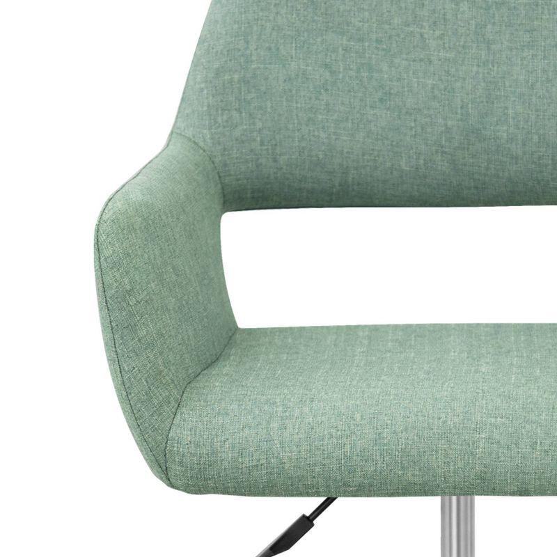 Modern Linen Style Fabric Office Swivel Chair: Ergonomic, Adjustable - Teamson Home