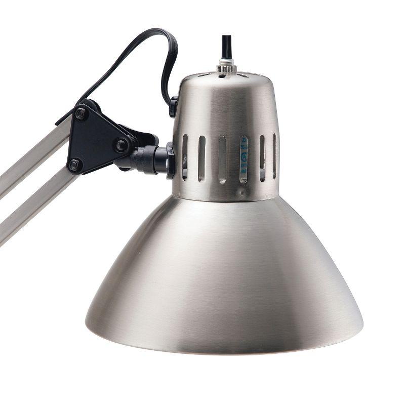 V-Light 34-In. LED Swing-Arm Brushed Nickel Clamp-on Desk Lamp in Silver