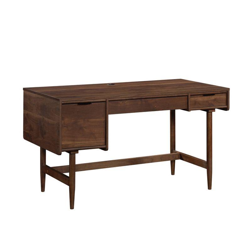 Grand Walnut Mid-Century Modern Desk with Drawer and Keyboard Tray