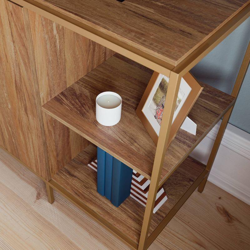 International Lux Modern TV Stand: Adjustable Shelf, Cable Management, Metal Frame - Sauder