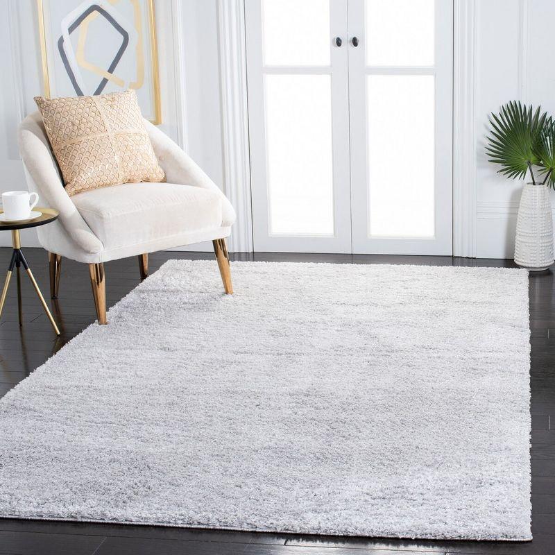 August Light Gray Hand-Knotted Shag Area Rug