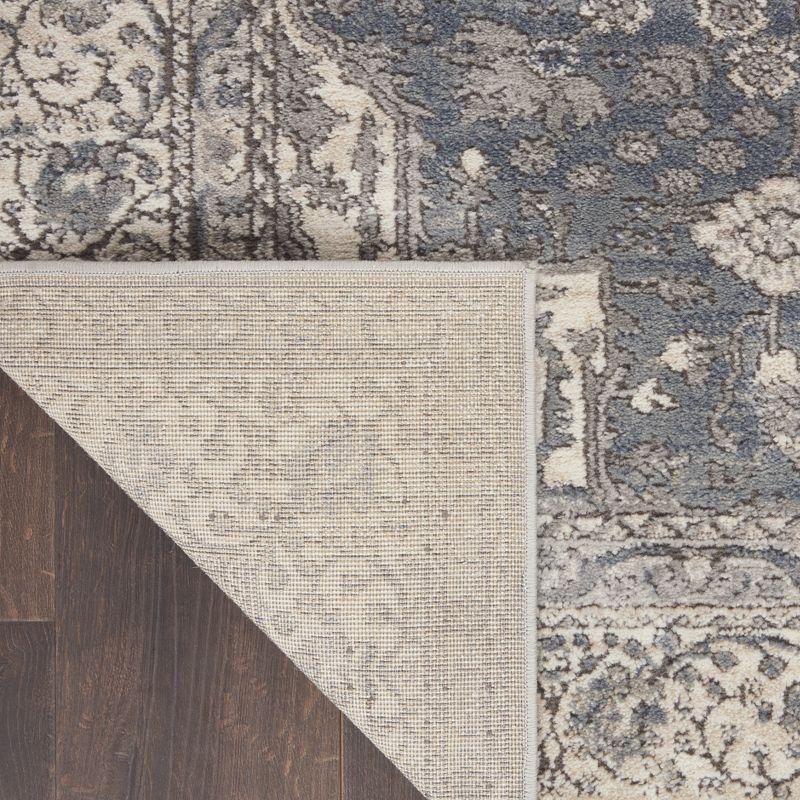 Concerto Grey/Ivory Hand-knotted Synthetic 2'2" x 7'6" Runner Rug