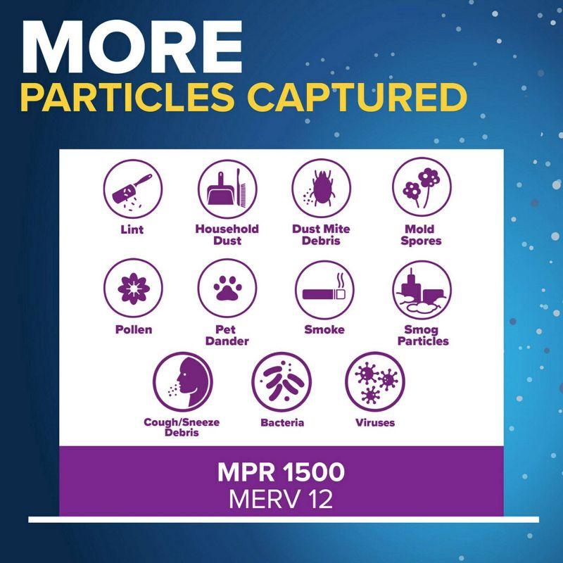 Filtrete 12x12x1 Allergen Bacteria and Virus Air Filter 1500 MPR: Electrostatic Furnace Filter, MERV 12, 3-Month Use
