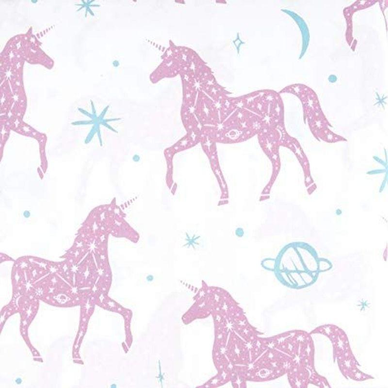 Tadpoles 4-Piece Unicorn Constellation Sheet Set | 1 Full Flat Sheet, 1 Full Fitted Sheet & 2 Queen Pillowcases