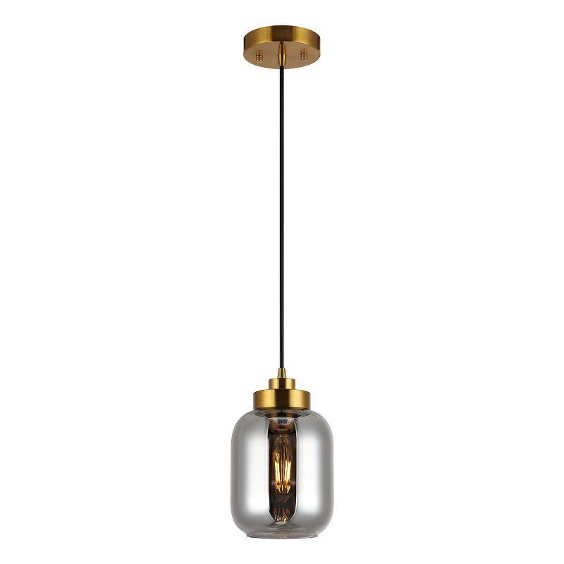 Ethyx 6" Pendant - PND4143 - Smoke Grey/Brass - Safavieh