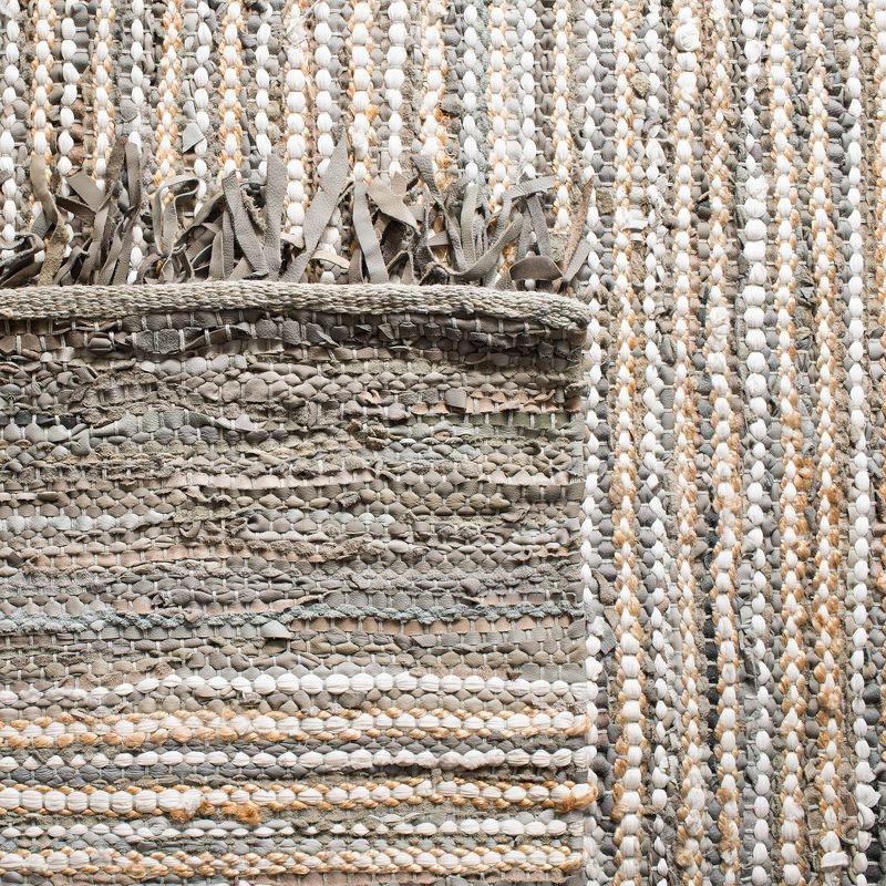 Vintage Leather VTL373 Hand Woven Indoor Accent Rug - Grey/Multi - 2'3"x4' - Safavieh.