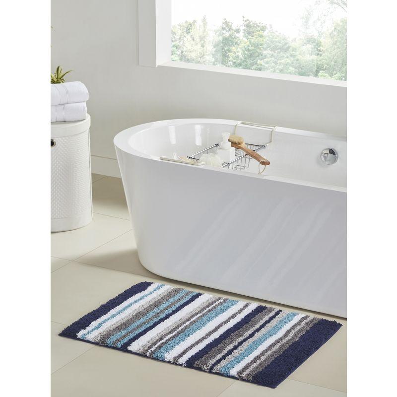 Better Trends Griffie 100% Polyester TPR Backing Tufted Bath Rug 24" x 36" Rectangle - Blue
