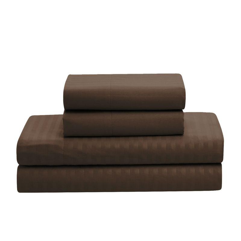Sweet Home Collection Dobby Stripe Embossed Bed In a Bag Comforter Set