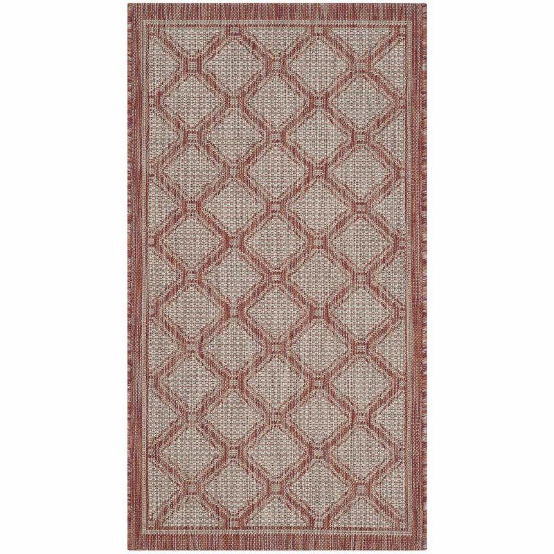 Courtyard CY8474 Power Loomed Indoor/Outdoor Accent Rug - Red/Beige - 2'x3'7" - Safavieh.