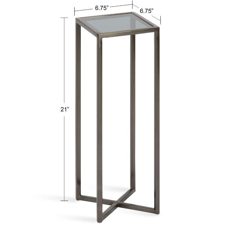 Kate and Laurel Jaspur Square Metal Drink Table, 7x7x21, Pewter