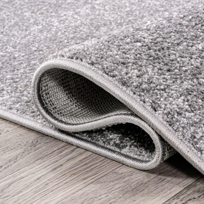 3'x5'Oval  Haze Solid Low-Pile, Gray - JONATHAN Y