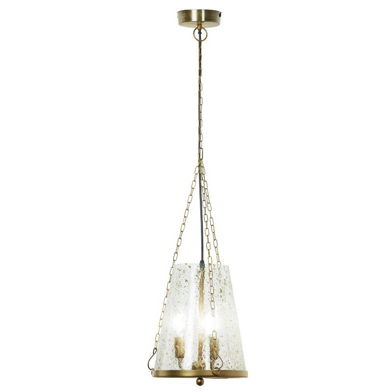 Agatha 9.75" Gold Pendant Light with Textured Glass Shade