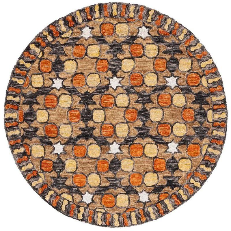 Aspen APN128 Hand Tufted Area Rug  - Light Yellow/Orange - 5' round - Safavieh.