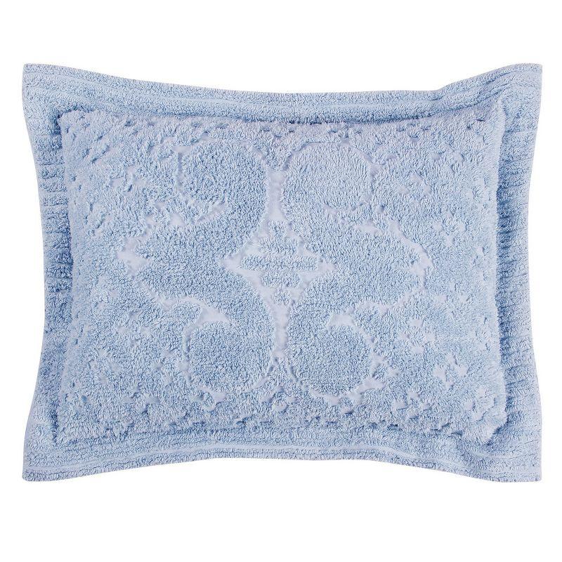 Ashton Collection Chenille Bedspread Set, 100% Cotton Machine Washable Bedding Set, Soft & Breathable Medallion Design Coverlet with Sham, Luxurious All Season Comfort