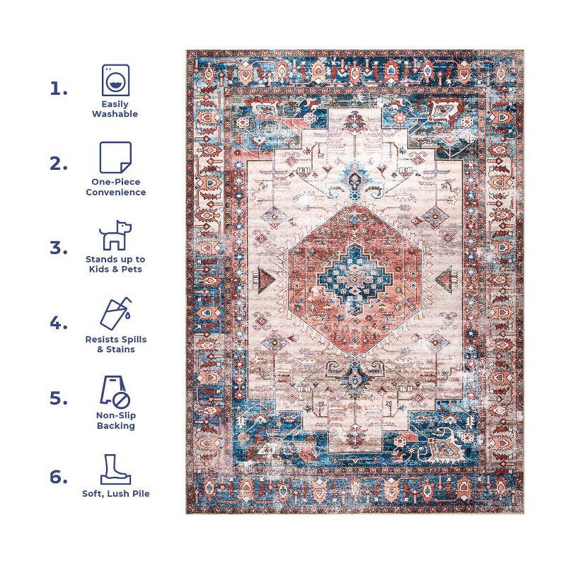 Nuloom Eliza Machine Washable Traditional Medallion Indoor Area Rug